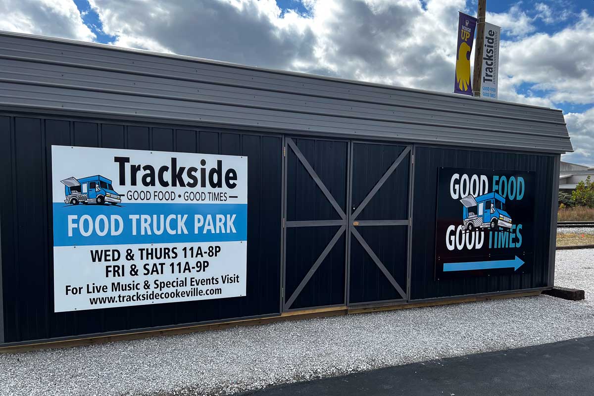 More Cookeville Trackside signs on a building 